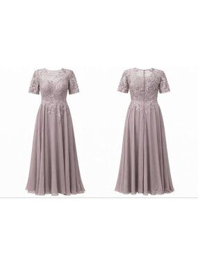 Women’s 8 Formal Dress Lace Bodice Sequins Mauve Wedding Guest Mother Bride